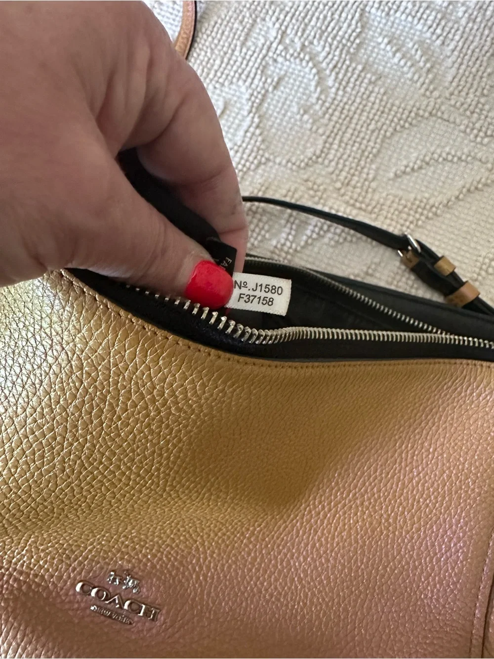 Coach Leather Iredescent Pearlescent Hologram Gold-Pink Chelsea Crossbody Purse - Picture 7 of 16